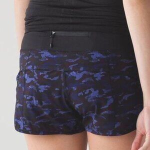 Lululemon Speed Short 2.5" - 6 Mini Hounds Camo Emperor Blue Black / Black